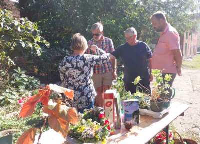 Eifriges Hin und Her zur allgemeinen Zufriedenheit:  Traditioneller Pflanzentausch in Jabel