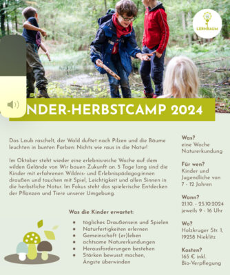 Einladung zum Kinder-Herbstcamp 2024 (Bild vergrößern)