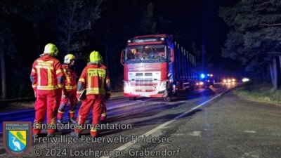 Meldung: Einsatz 88/2024 | VU LKW gegen PKW | B246 OV Prieros - Gräbendorf