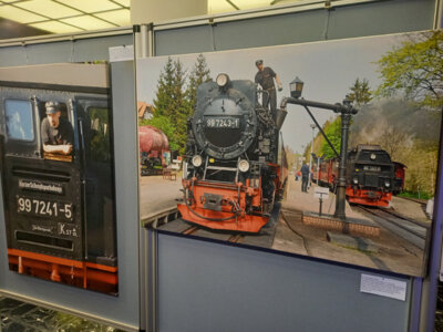 Blick in die Ausstellung im Rathausfoyer Baunatal. Foto: gaf