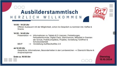 Foto zu Meldung: Ausbilderstammtisch am 15.10.2024 in Prenzlau