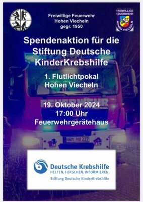 Foto zur Meldung: Spendenaktion für die Deutsche KinderKrebshilfe beim ersten Flutlichtpokal Hohen Viecheln
