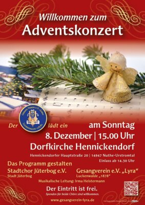 Stadtchor Jüterbog zu Gast beim Adventskonzert des Lyra-Chores Luckenwalde