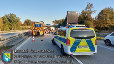 Meldung: Einsatz 100/2024 | VU 2x PKW | BAB 12 AS Friedersdorf - AS Storkow km 6,5