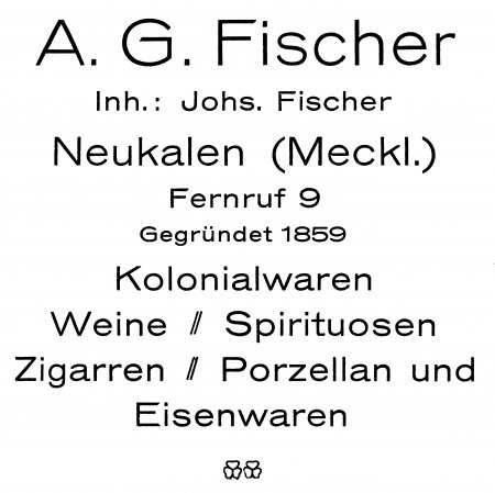 Briefkopf Johannes Fischer um 1930