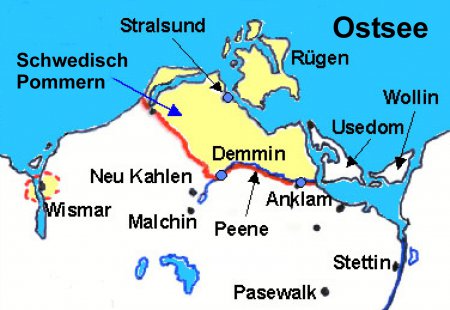 Schweden hatte seit dem 30jährigen Krieg bis 1815 diesen Teil Vorpommerns besetzt