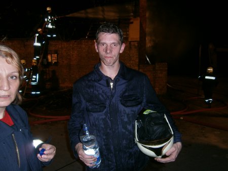 Patrick bei einem Brandeinsatz in Melzow