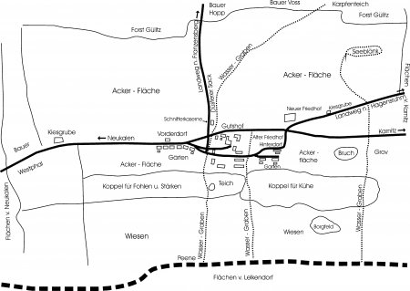 Lageplan, Bezeichnung der Flächen (Schlakendorf)