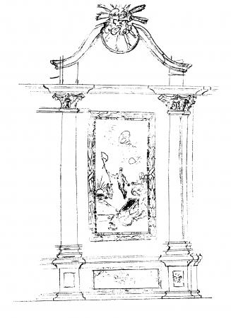 Zeichnung von Joachim Christian Krull für einen neuen Altar, 4.1.1792