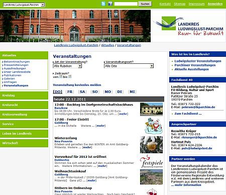 Veranstaltungsdatenbank Landkreis Lusdwigslust-Parchim