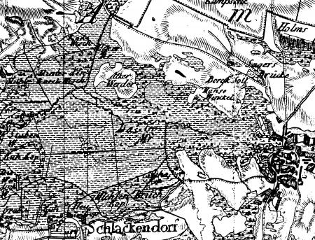 Ausschnitt aus der Schmettau - Karte von 1788