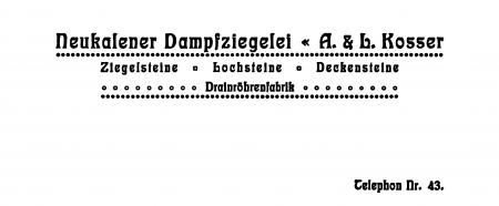 Briefkopf A. & L. Kosser