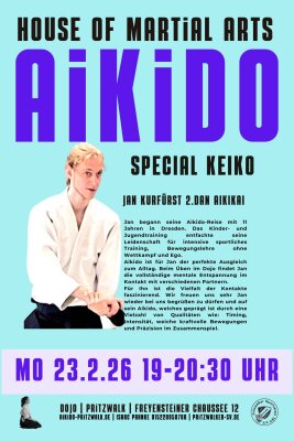 Aikido, eine friedliche Kampfkunst. Jeden Montag von 19-20:30 in Pritzwalk.