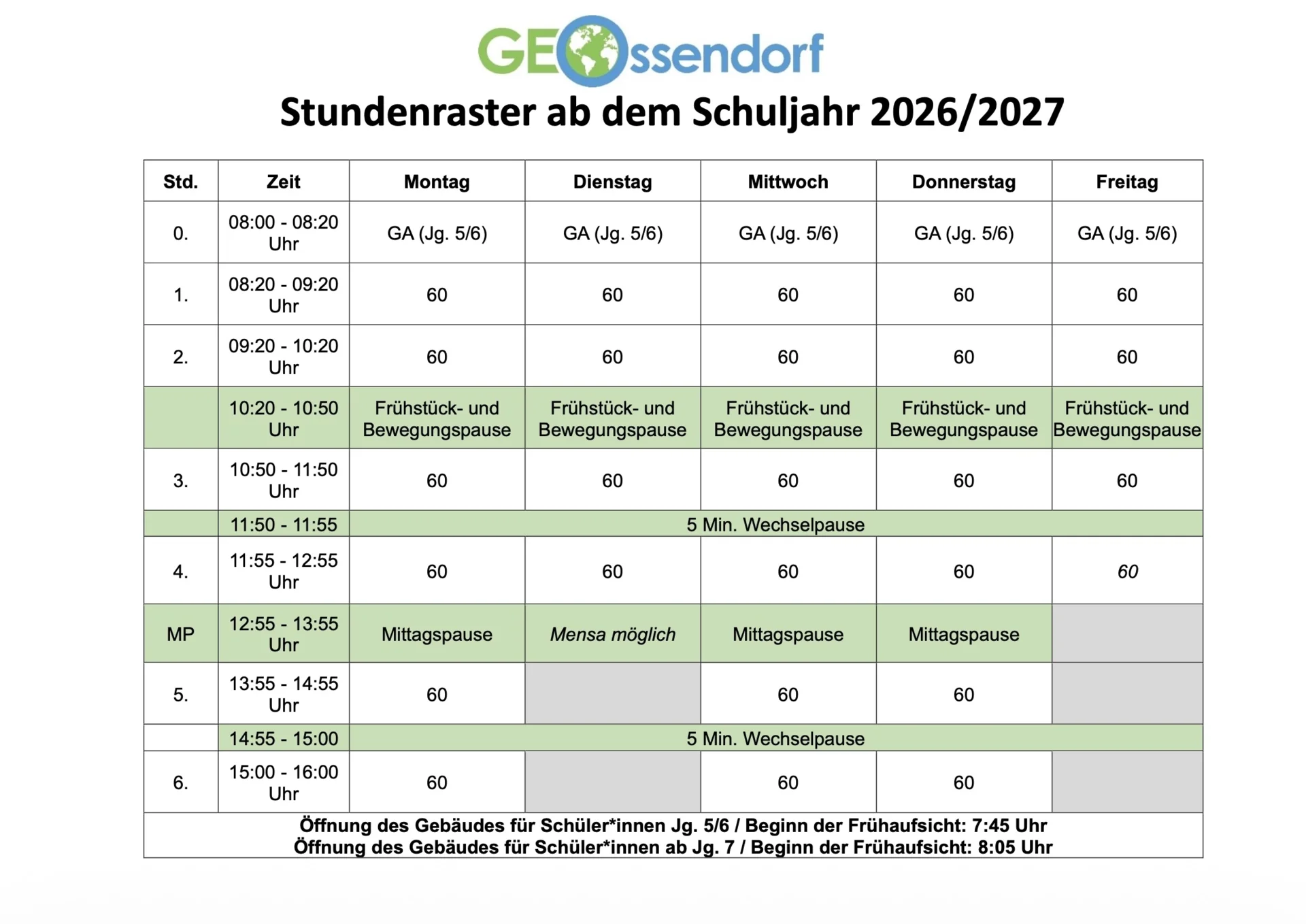 Stundenraster 26_27