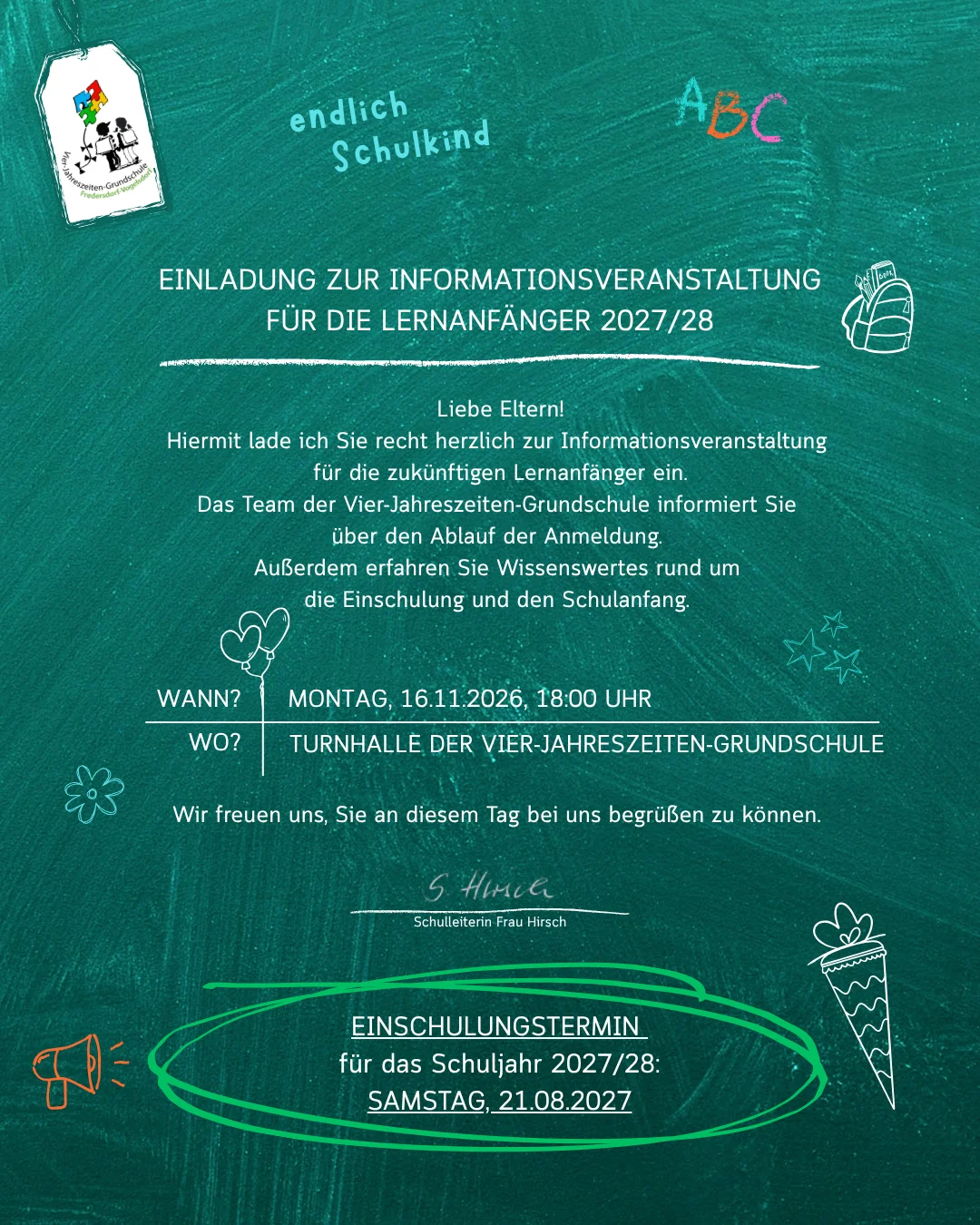 Infoveranstaltung Lernanfänger 2027/28