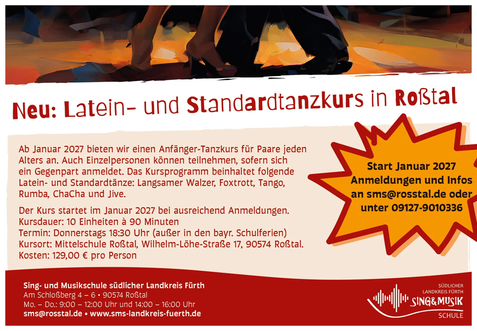 Neues Angebot Standardtanzkurs