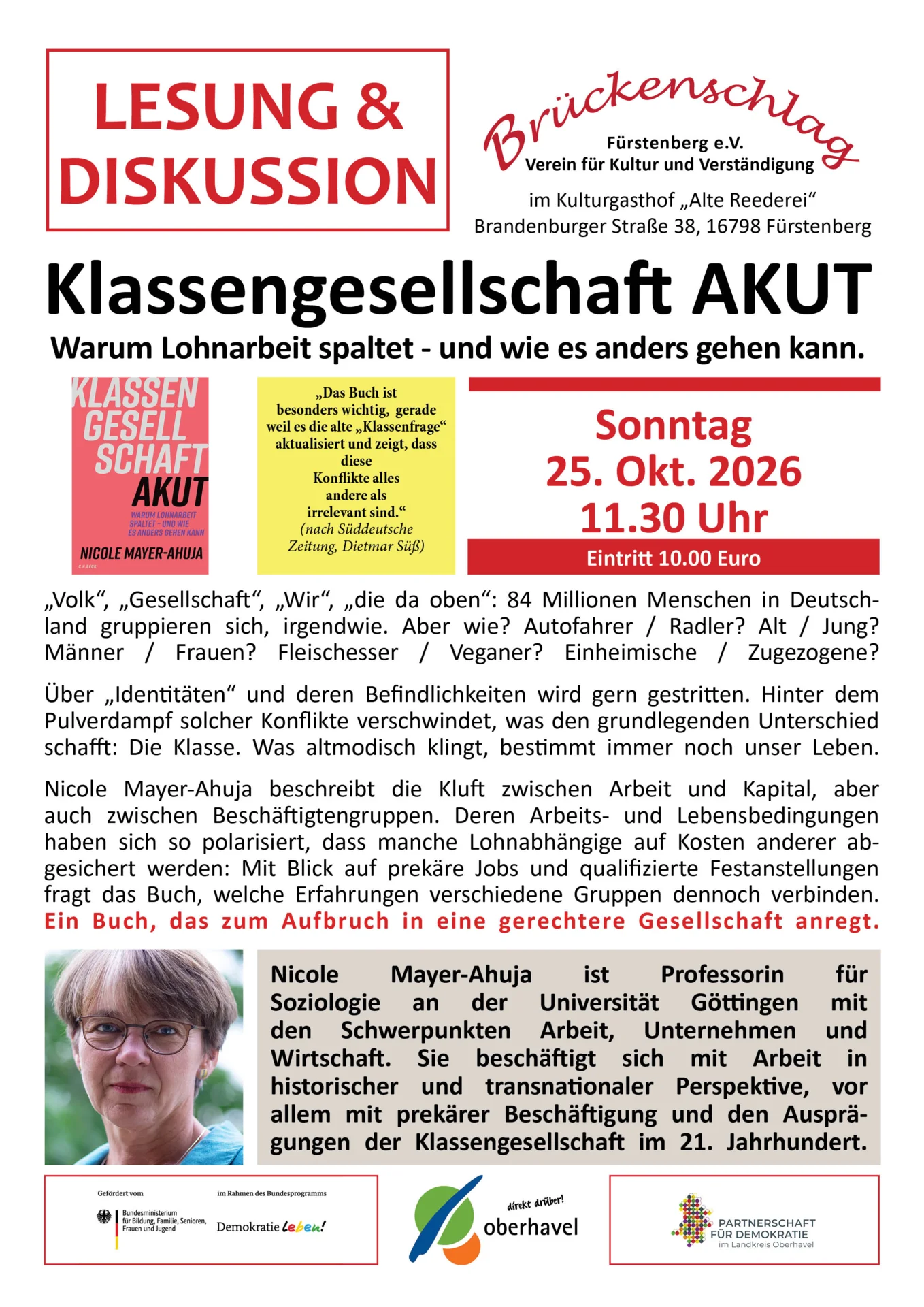 Lesung Mayer-Ahuja "Klassengesellschaft"