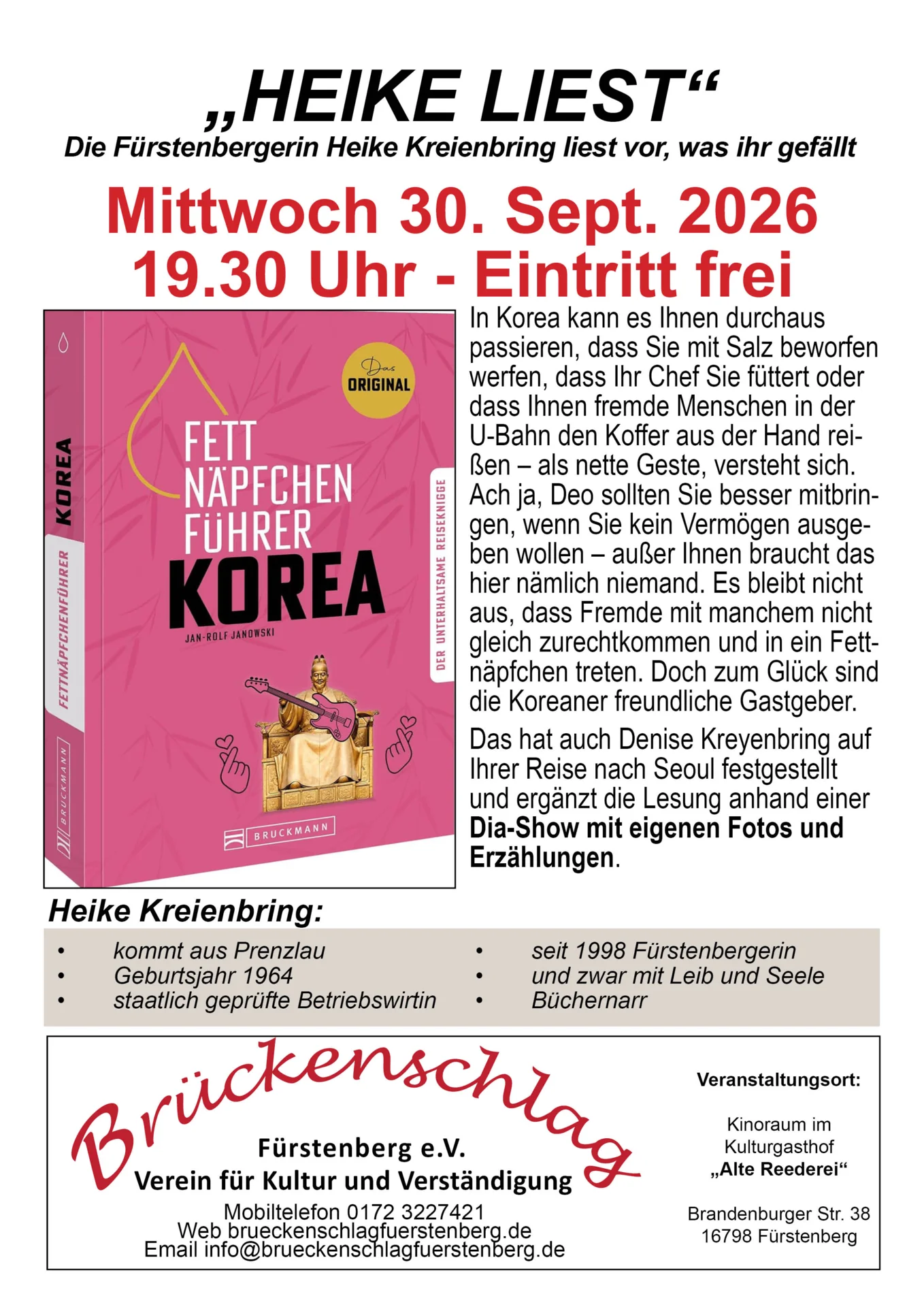 Plakat Heike Liest _ Korea