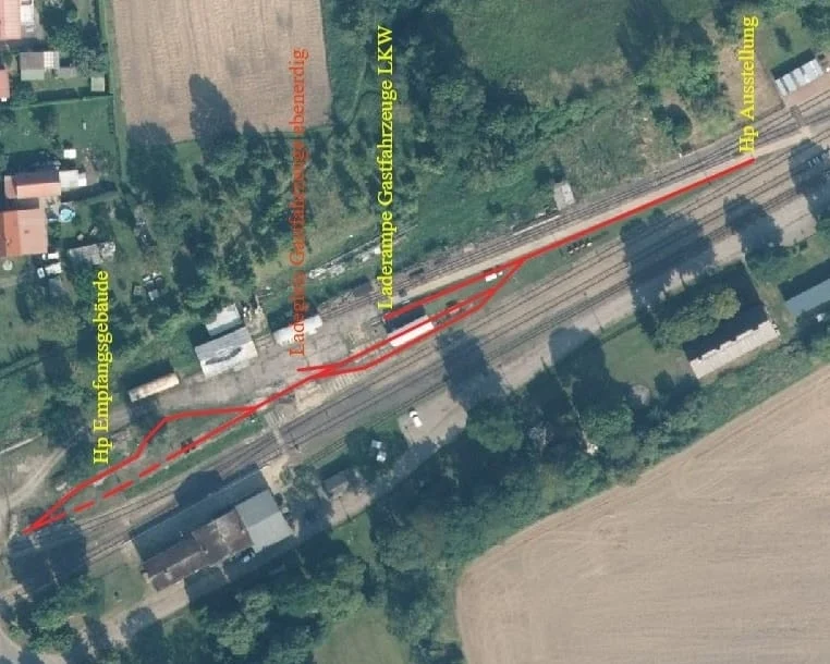 Feldbahnanlage aus der Vogelperspektive