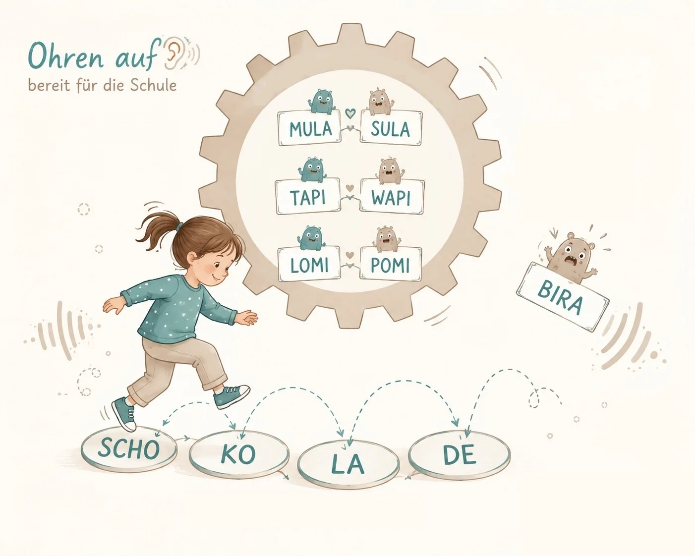 Ohren auf - Bereit für die Schule. Logo ist Eigentum der Stimm- & Sprachwerkstatt.