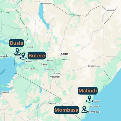 Karte - Projektstadorte in Kenia 2026