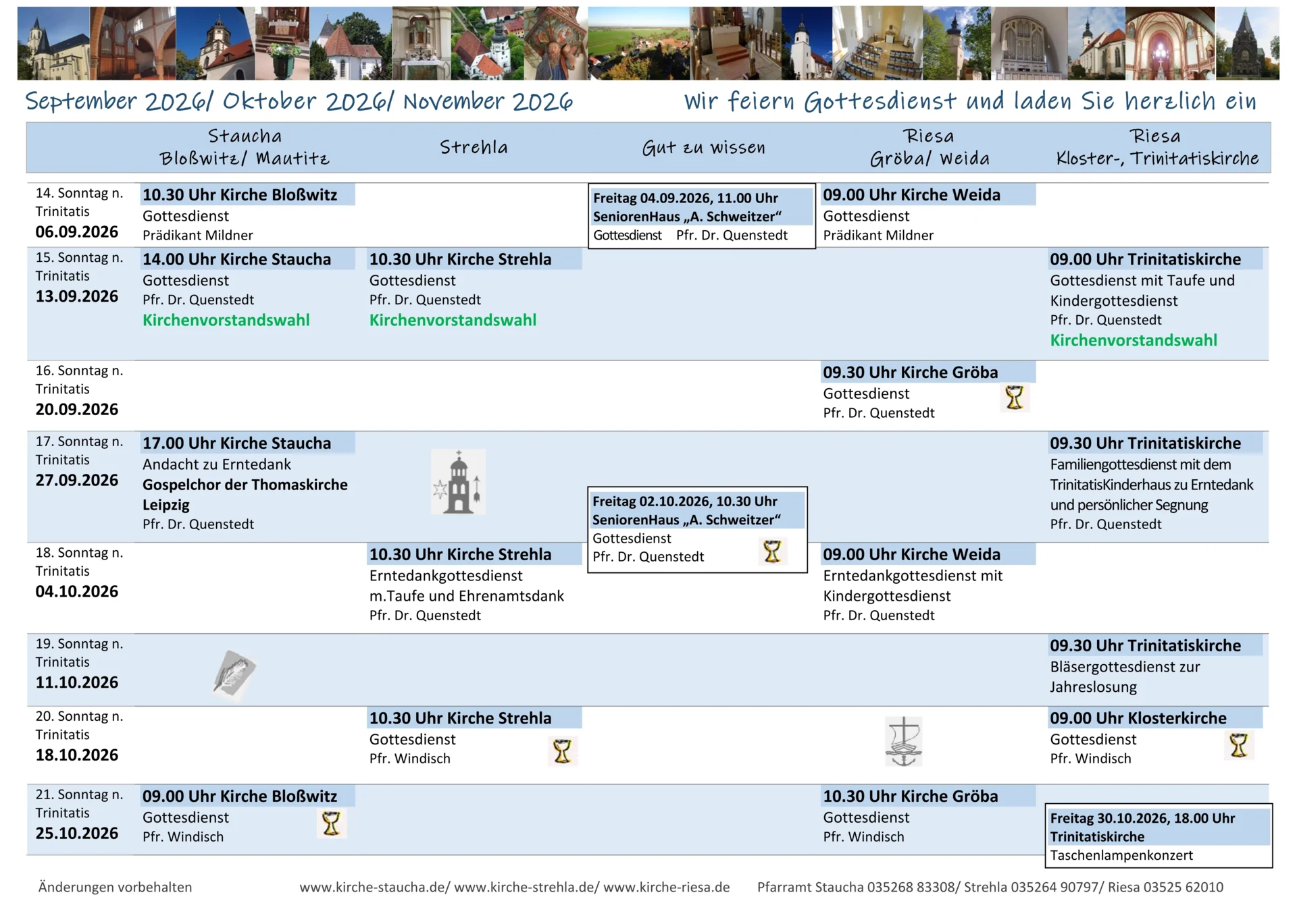 Gottesdienste 09-10 26