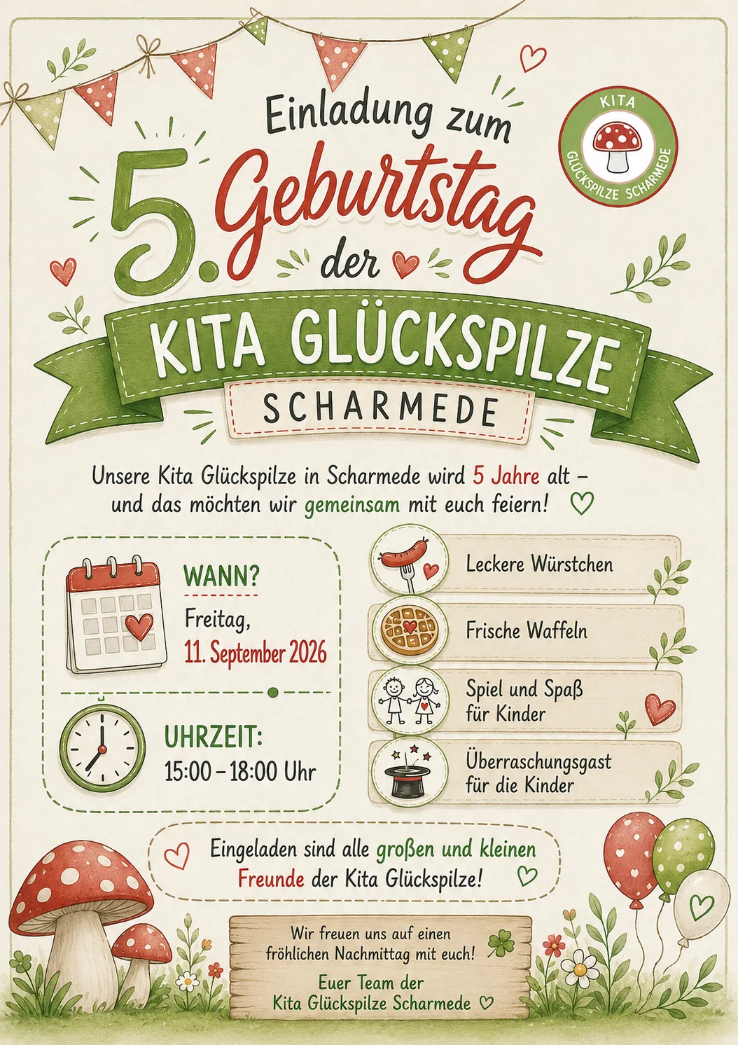 5 Jahre Glückspilze Scharmede