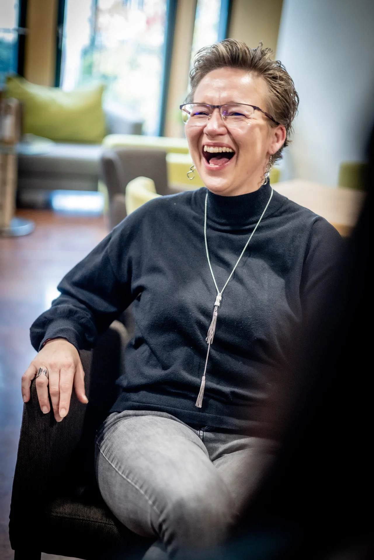 Sabrina Rheindorf mit Humor im Training