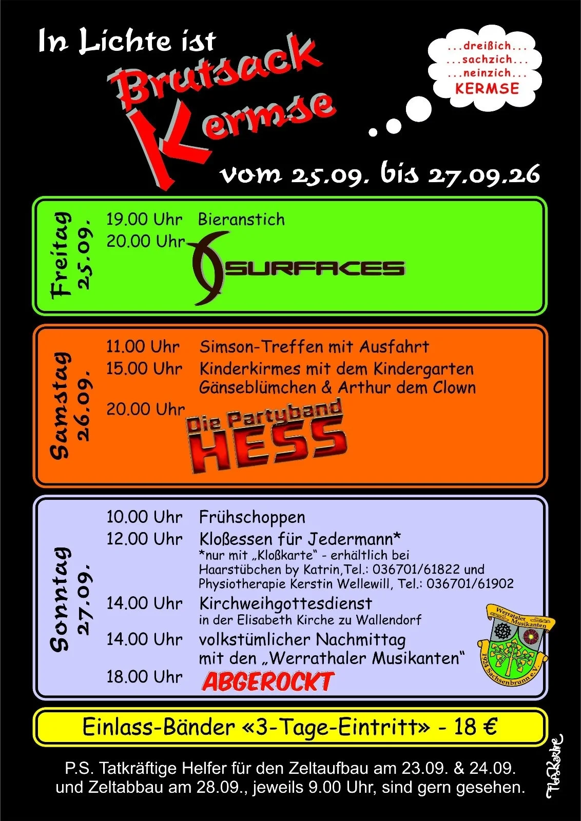 Kermse Lichte 25.09.-27.09.2026 Plakat