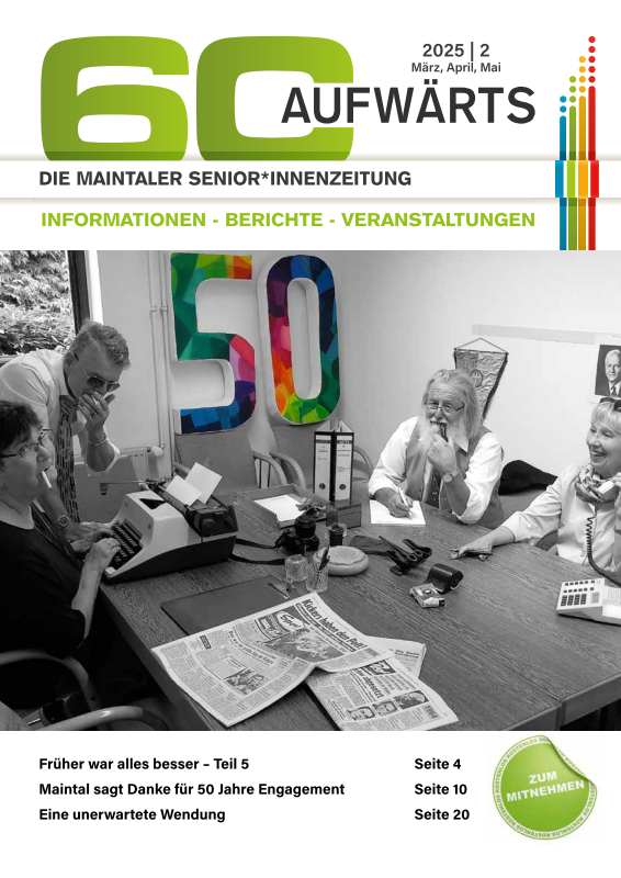 Bild zeigt Cover der 60 Aufwärts, Ausgabe 2/2025