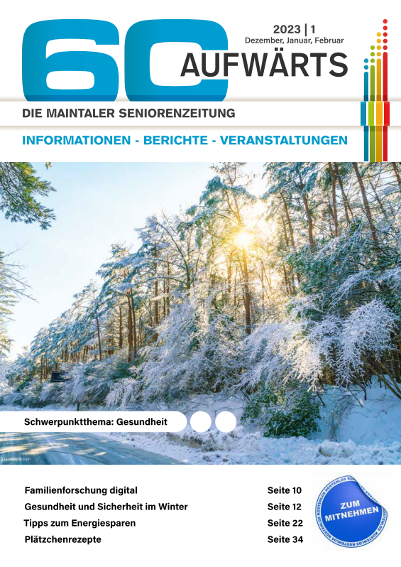 Bild zeigt Cover der 60 Aufwärts, Ausgabe 1/2023