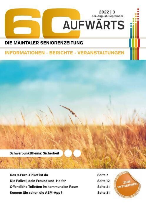 Bild zeigt Cover der 60 Aufwärts, Ausgabe 3/2022