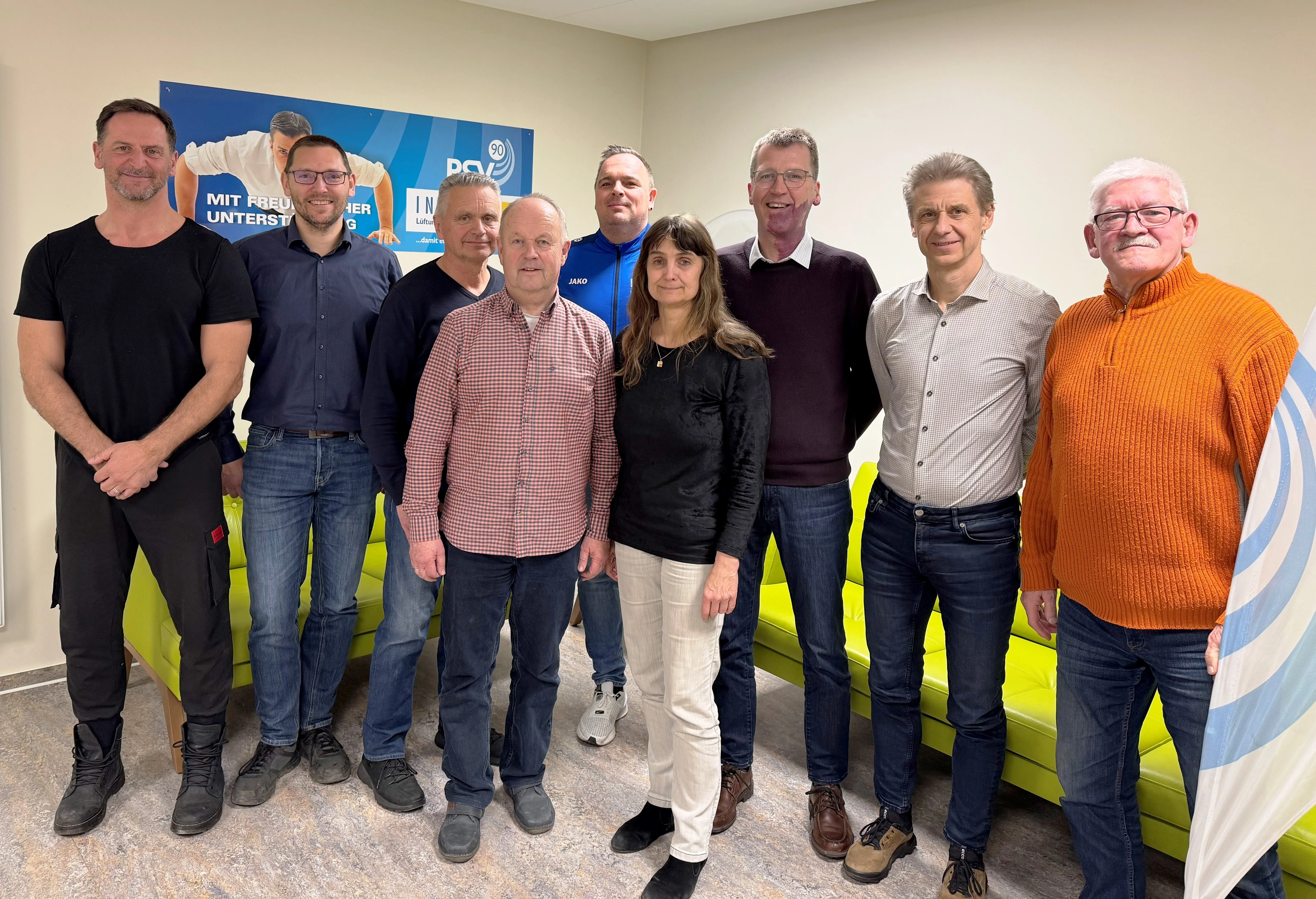 Der neu gewählte Vorstand des PSV 90 Neubrandenburg e.V. v.l. D. Rogge,K.Glorius,D.Bönisch,G.Klein,M.Voß,H.Klopp,U.Brohmer,St.Neureither,W.Bunge