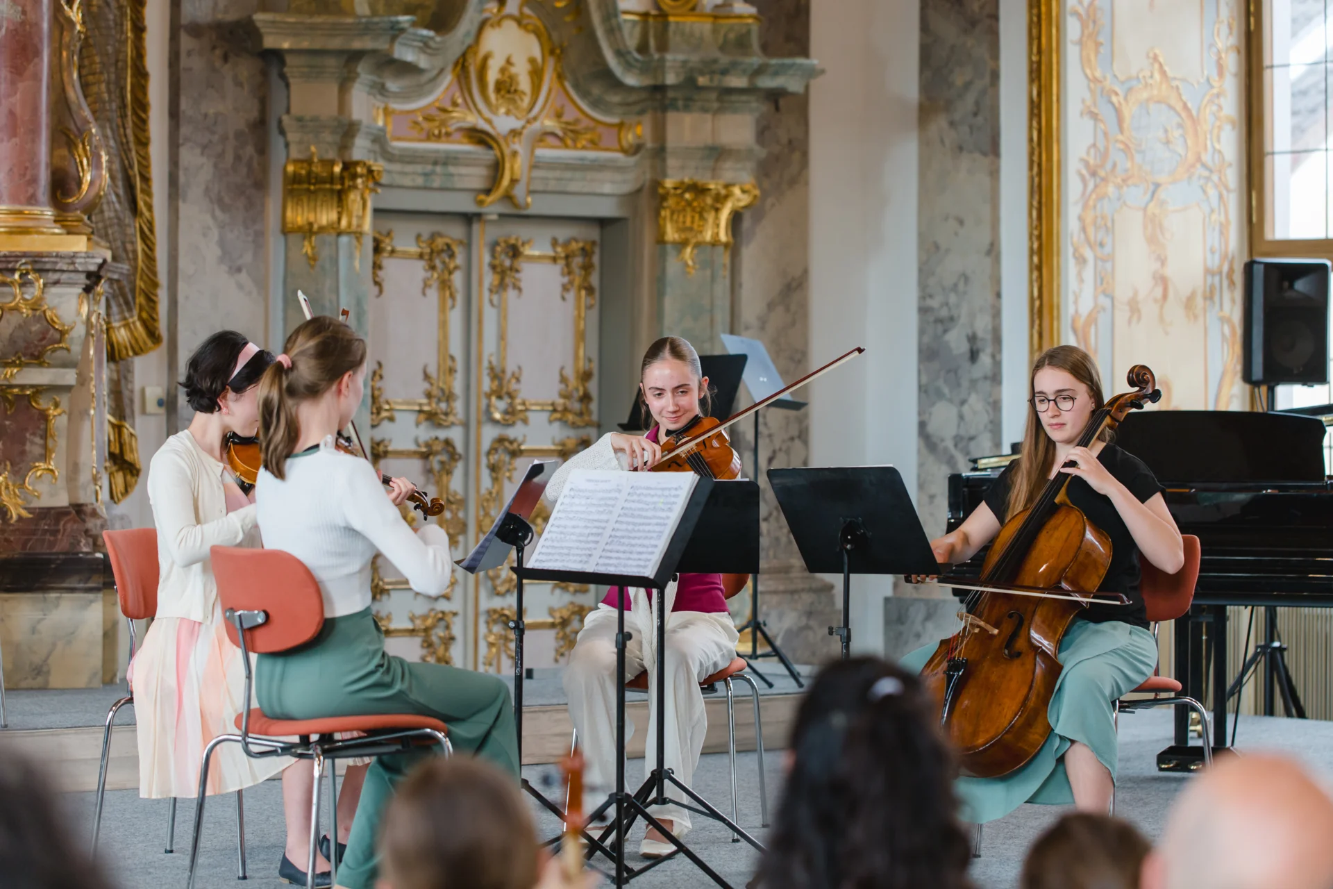 Streichquartett der vivio-Streicherschule beim Festkonzert im Kleinen Goldenen Saal in Augsburg am 6.Juni 2026