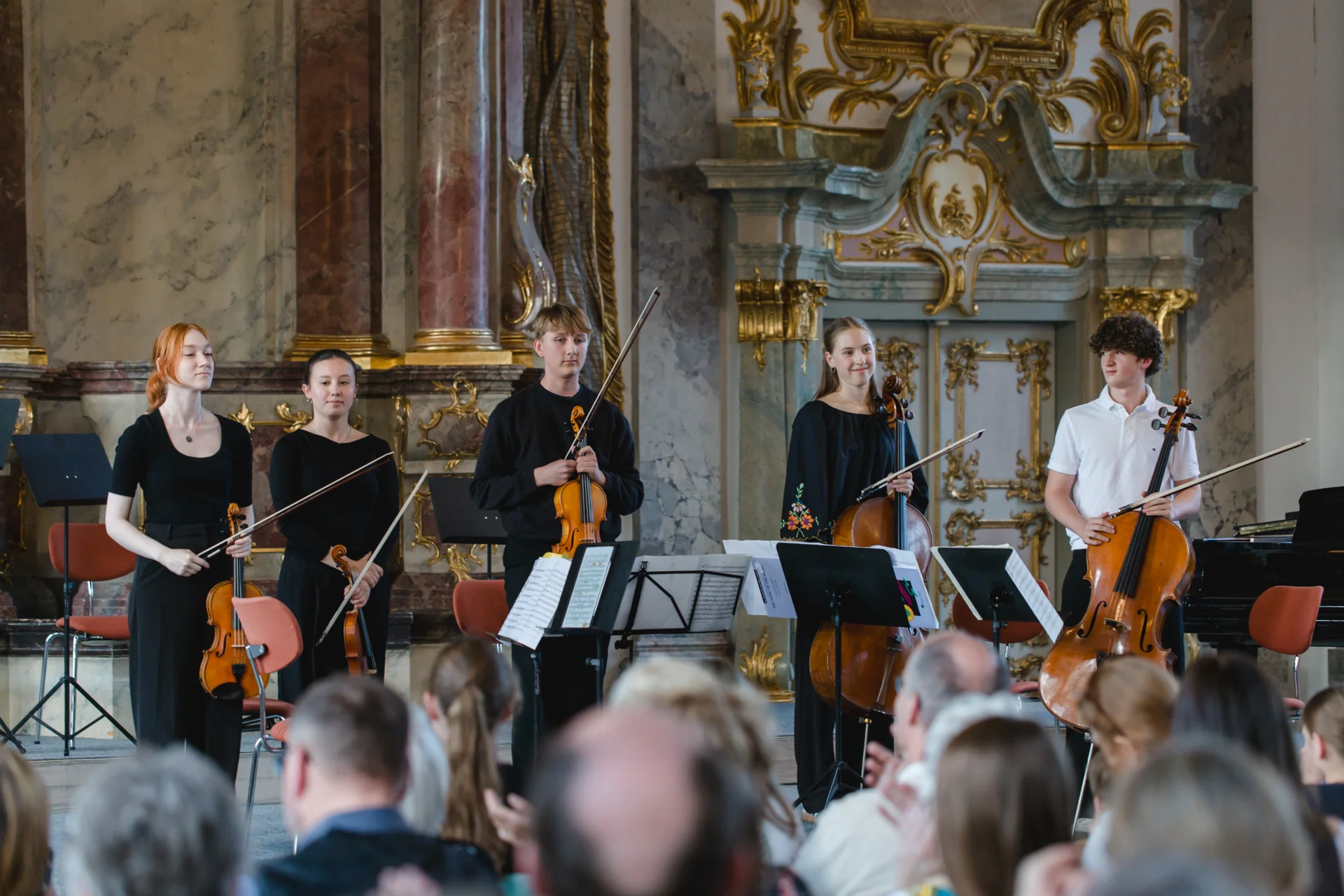 Streichquintett beim Festkonzert der vivio-Streicherschule am 6.Juni 2026 im Kleinen Goldenen Saal in Augsburg