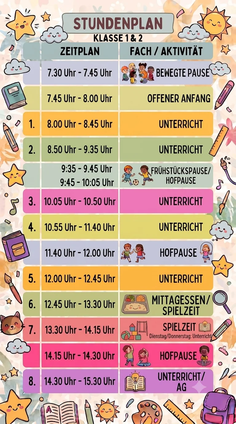 Stundenplan 1 & 2