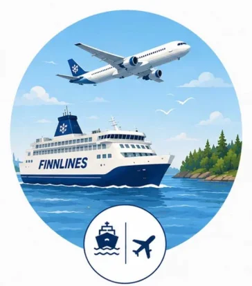 Anreise Fähre, Flug