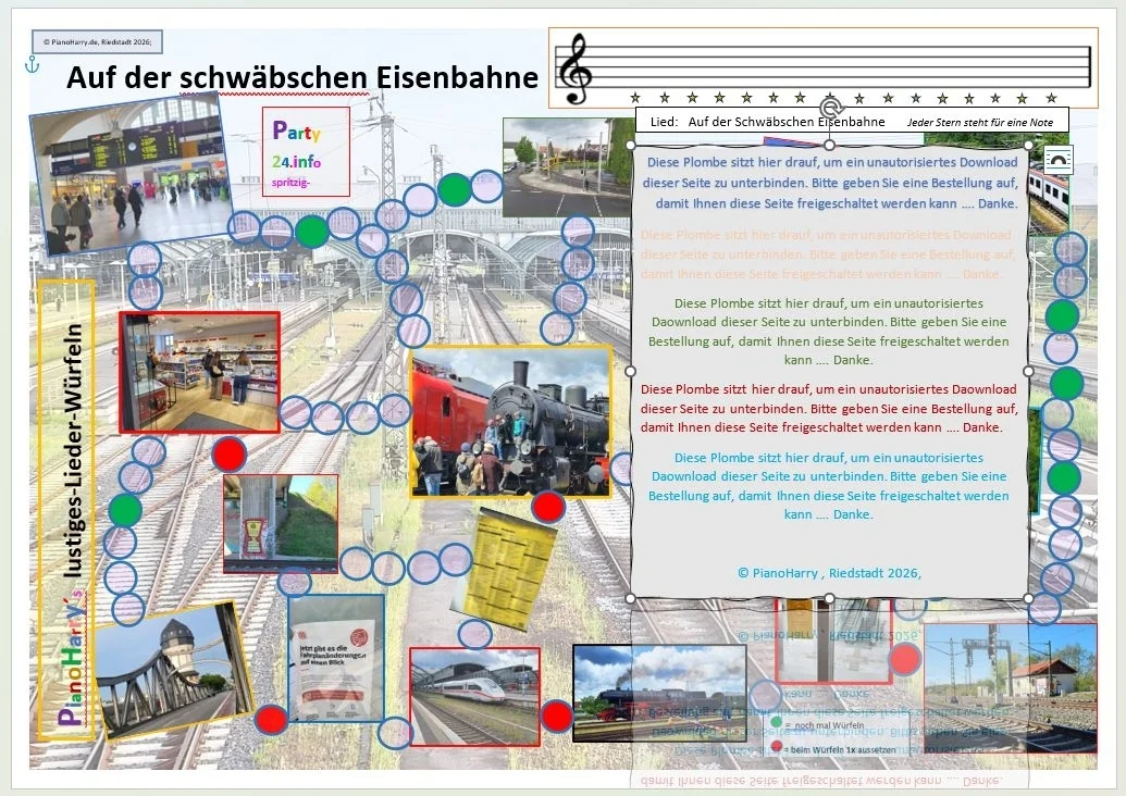 Spielbrett - Scwäbsche Eisenbahne - -