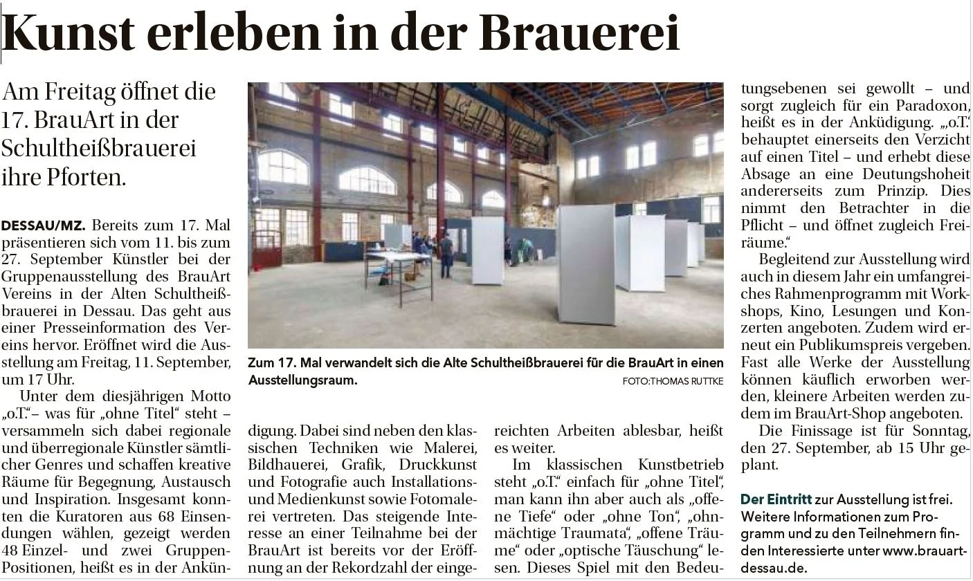 Vor der Vernissage | MZ vom 09.08.2026