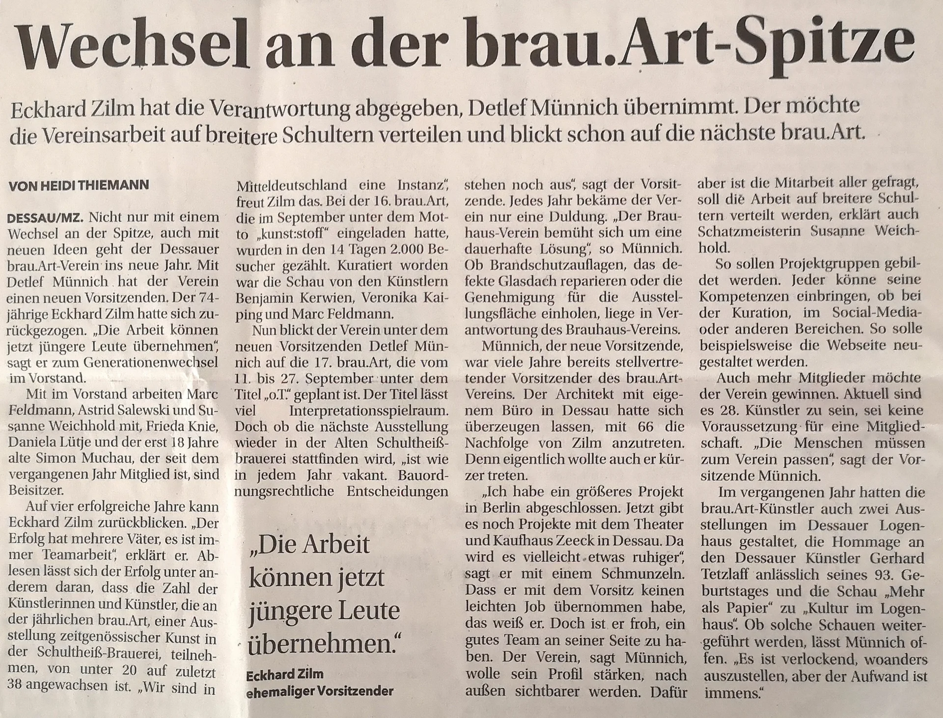 Neuer brau.ART-Vorstand