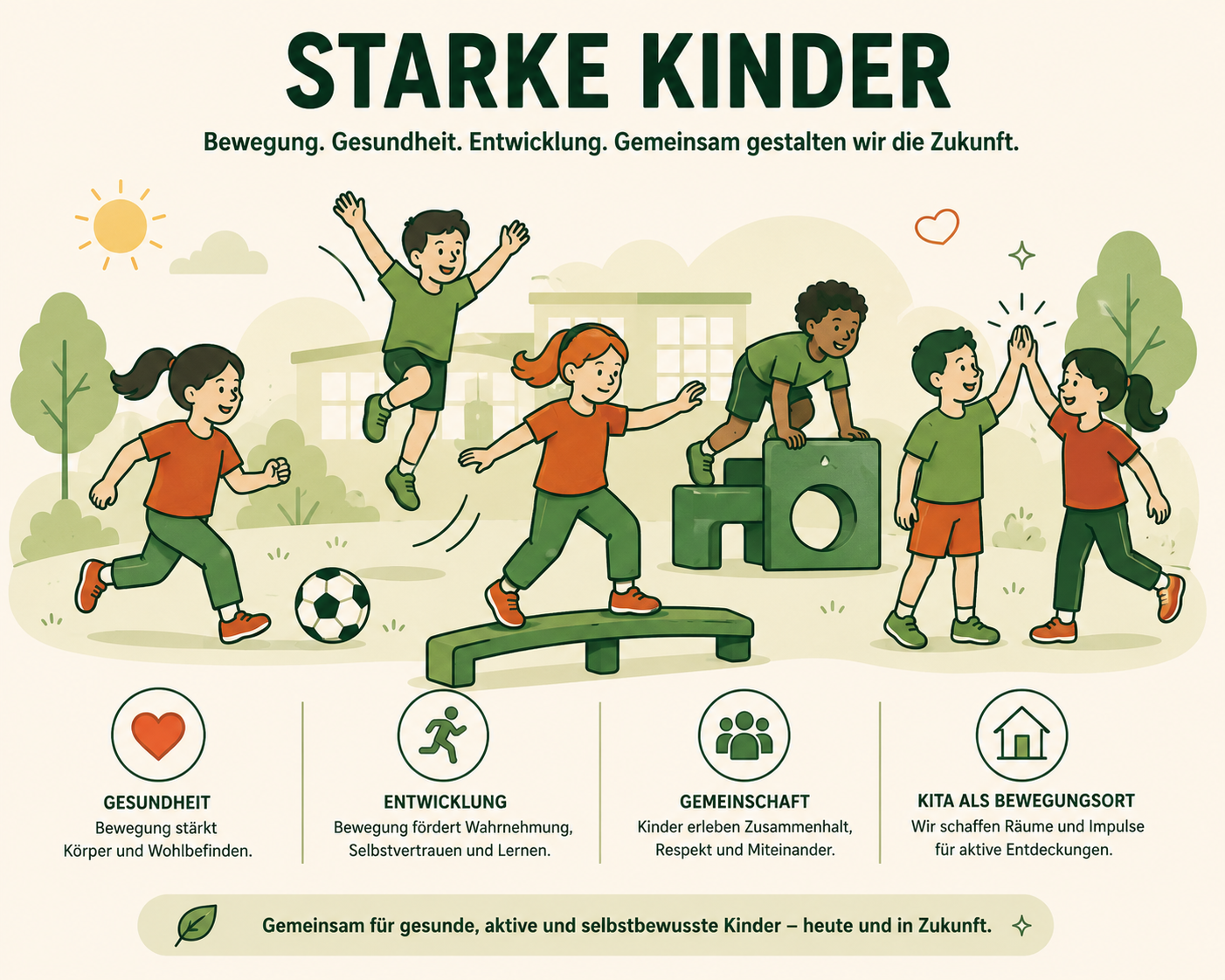 Starke Kinder (erzeugt mit KI)