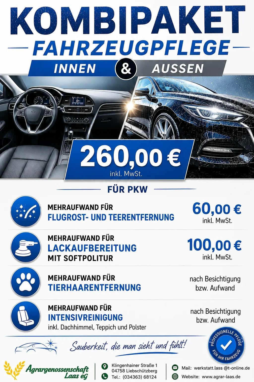 Fahrzeugpflege innen + außen