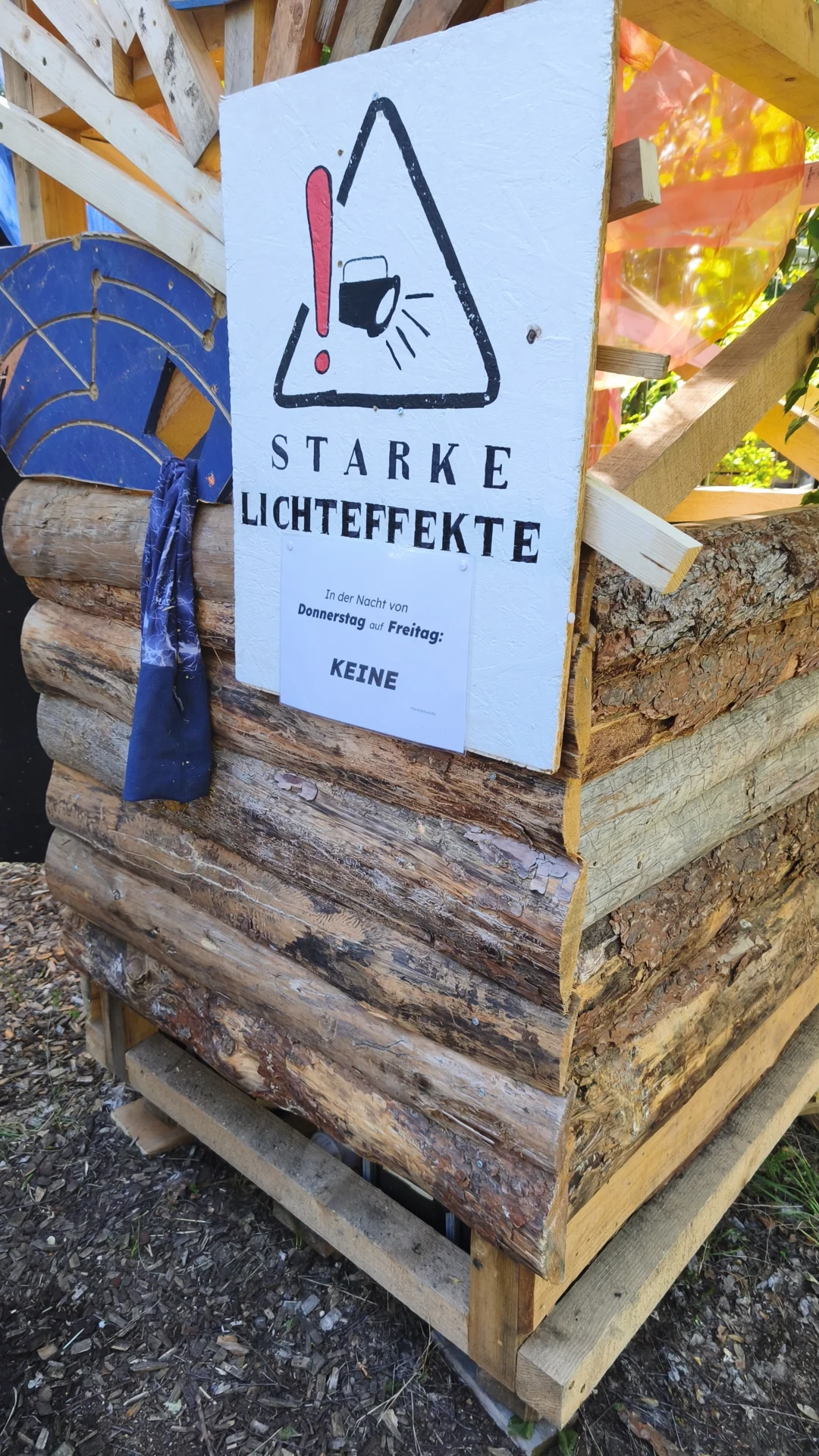 Hinweis auf starke Lichteffekte