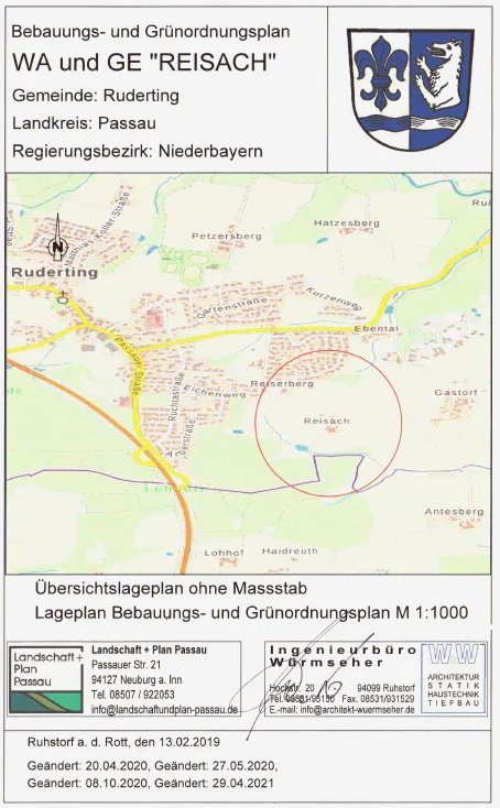 Baugebiet Reisach Karte
