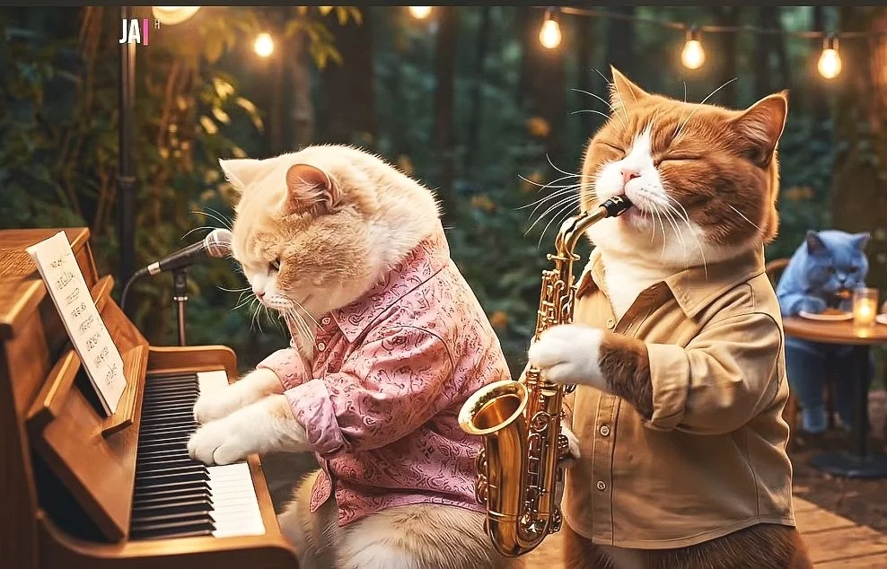 Katzenkonzert-Piano & Sax