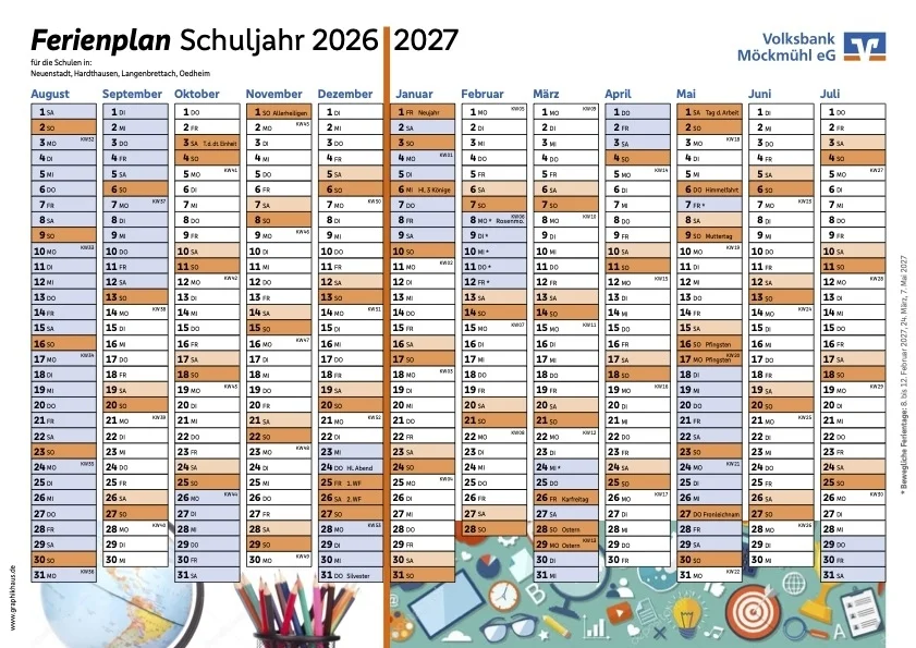 Ferienplan 2026 - 2027