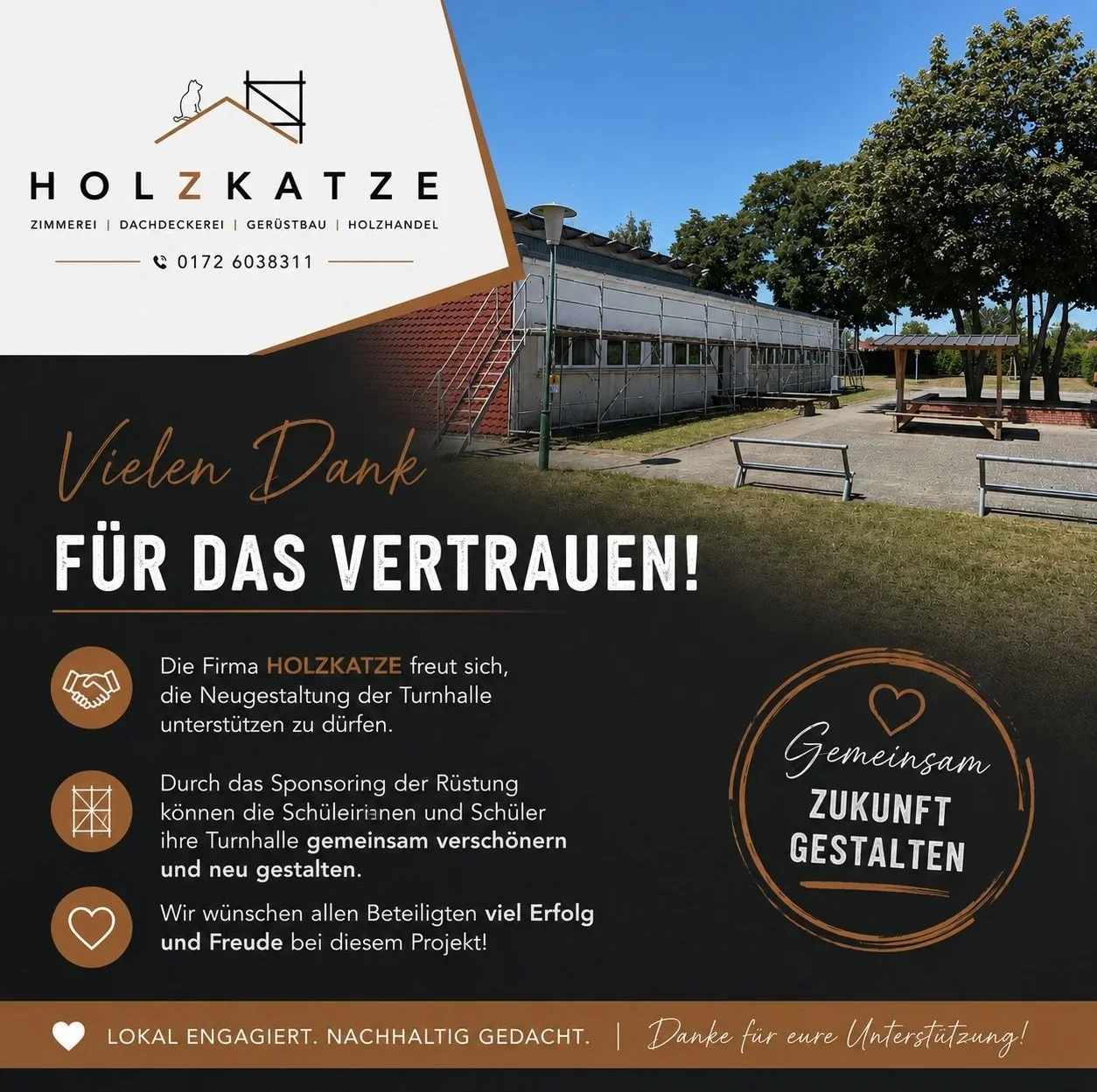 Danksagung der Firma Holzkatze