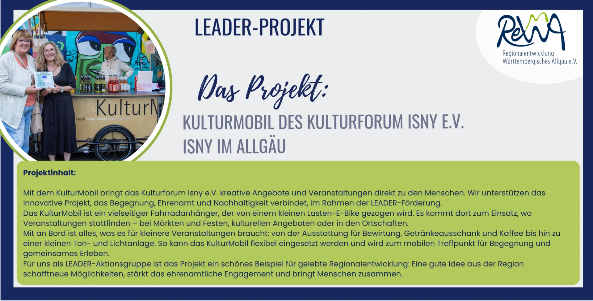 LEADER Projekt Kulturmobil Isny Regionalentwicklung Württembergisches Allgäu