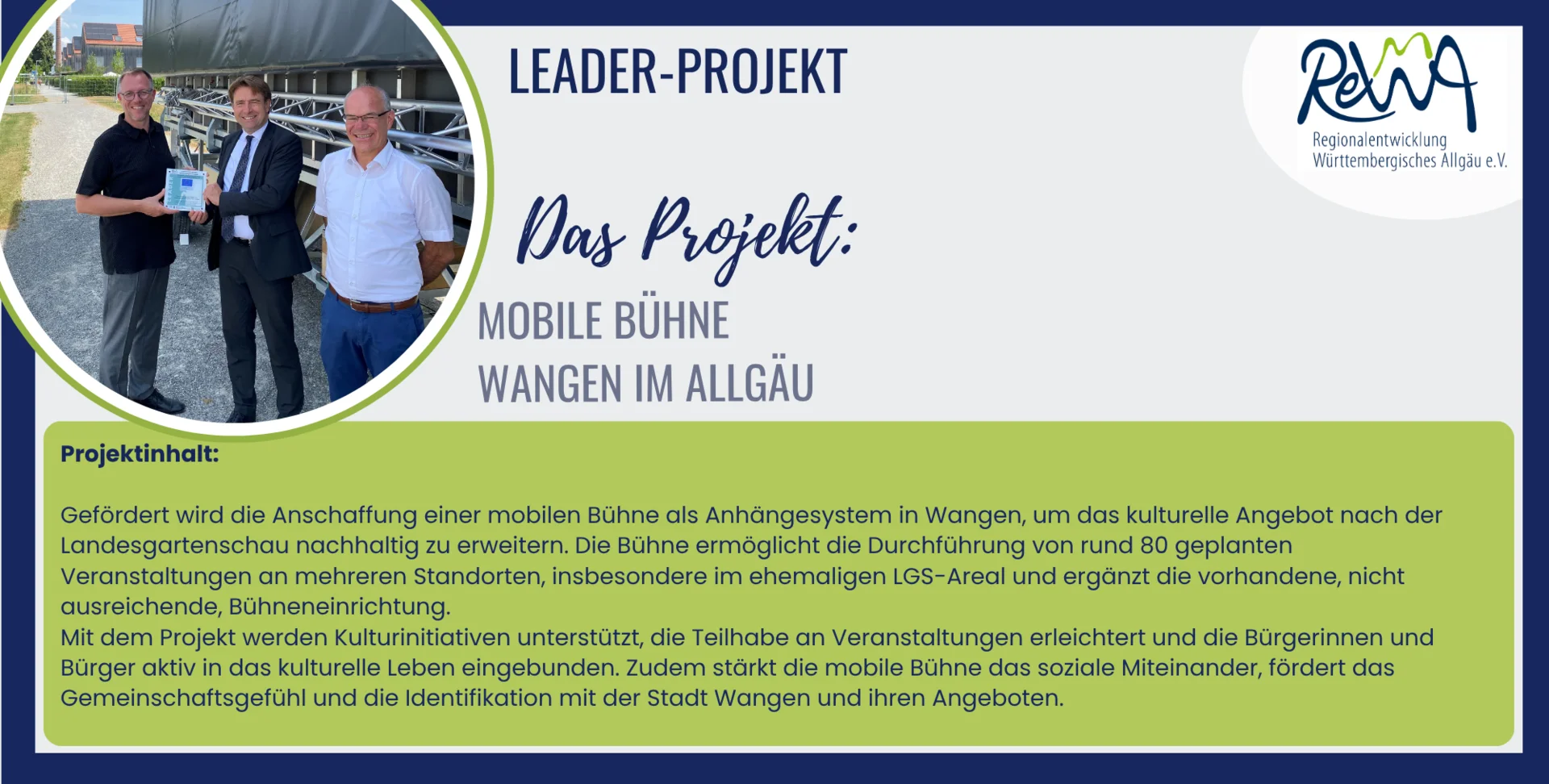 LEADER Projekt Mobile Bühne Wangen Regionalentwicklung Württembergisches Allgäu