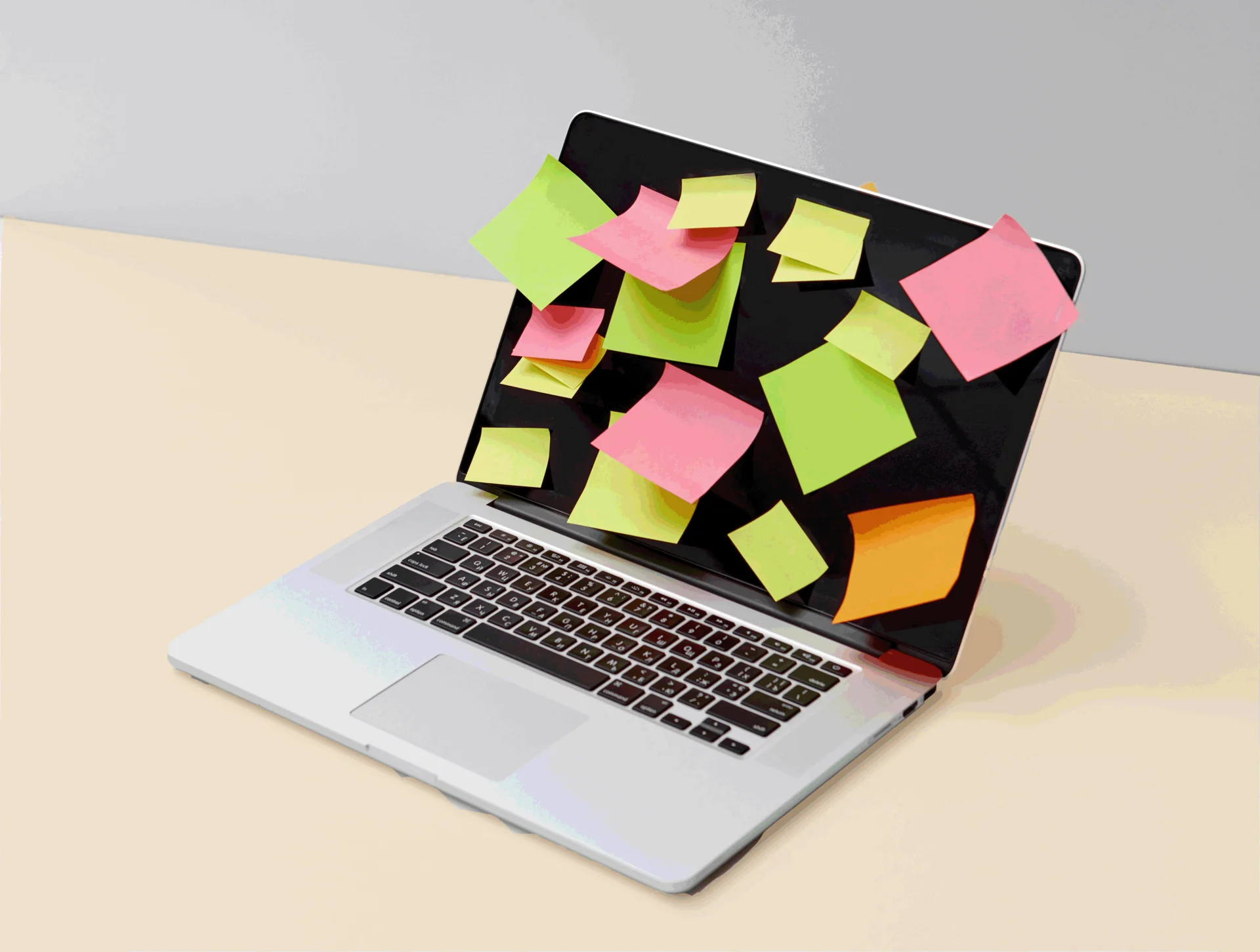 Monitor mit PostIts